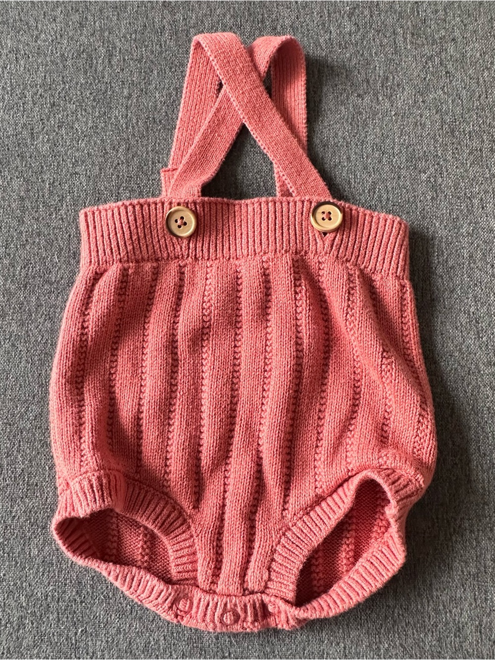 Cat & Jack Coral Pink Knit Diaper Cover with Suspender Like Straps